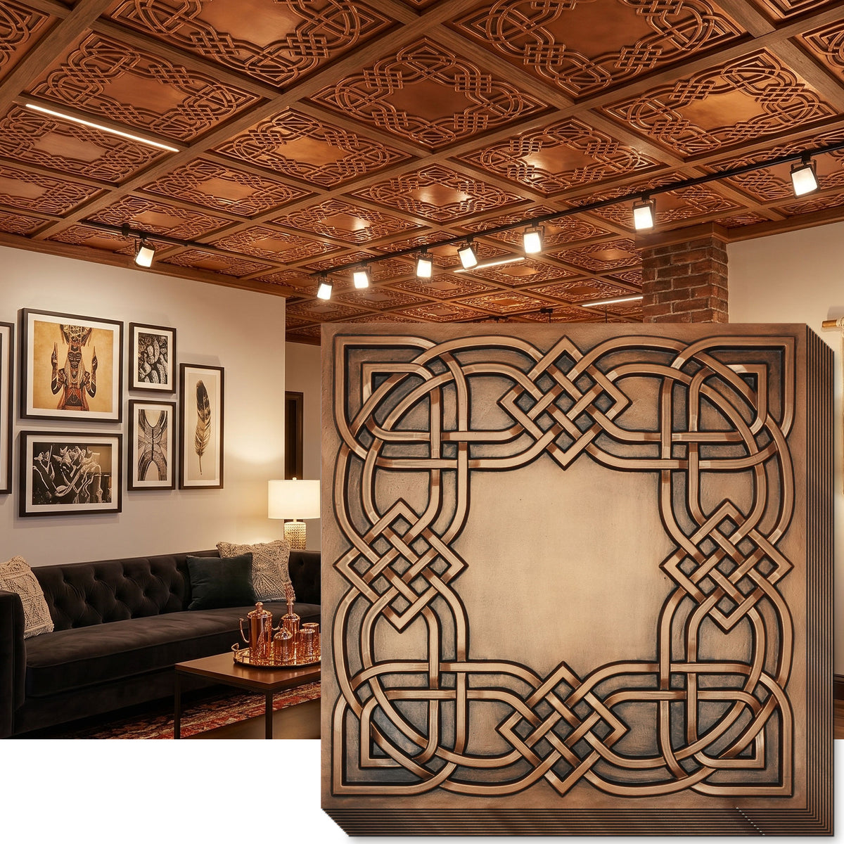 PAINTSDECOR PL61 Aged copper ceiling tiles