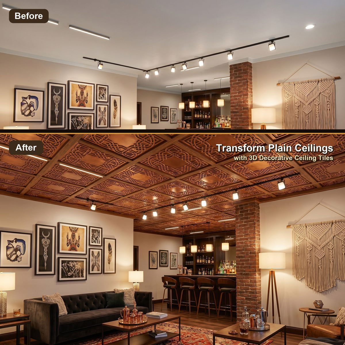 PAINTSDECOR PL61 Aged copper ceiling tiles
