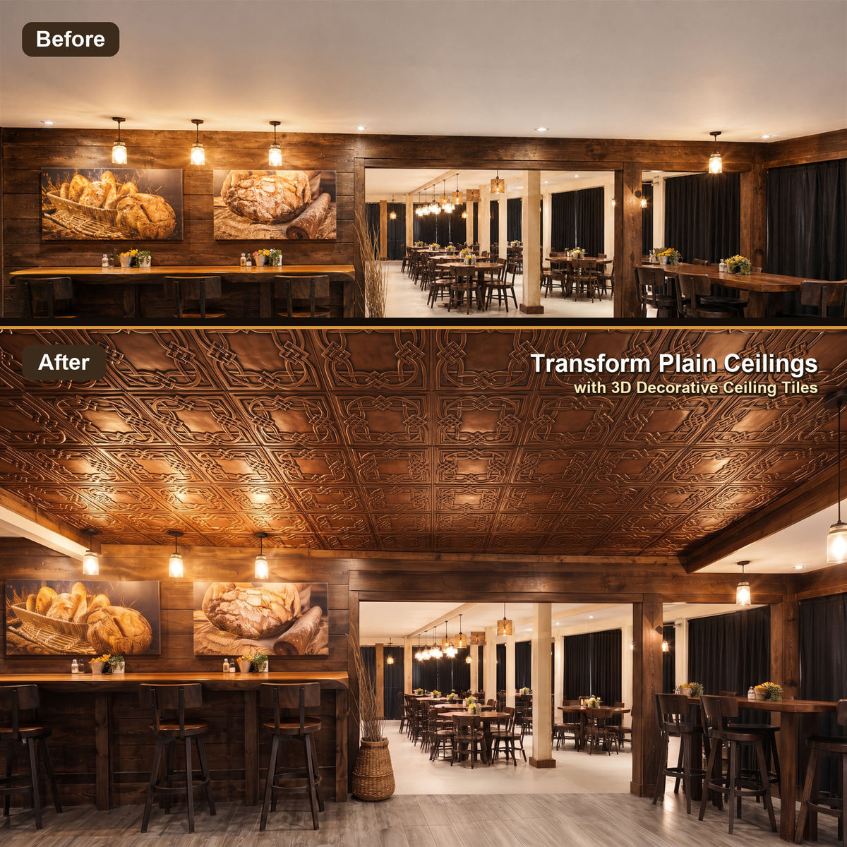 PAINTSDECOR PL61 Aged copper ceiling tiles