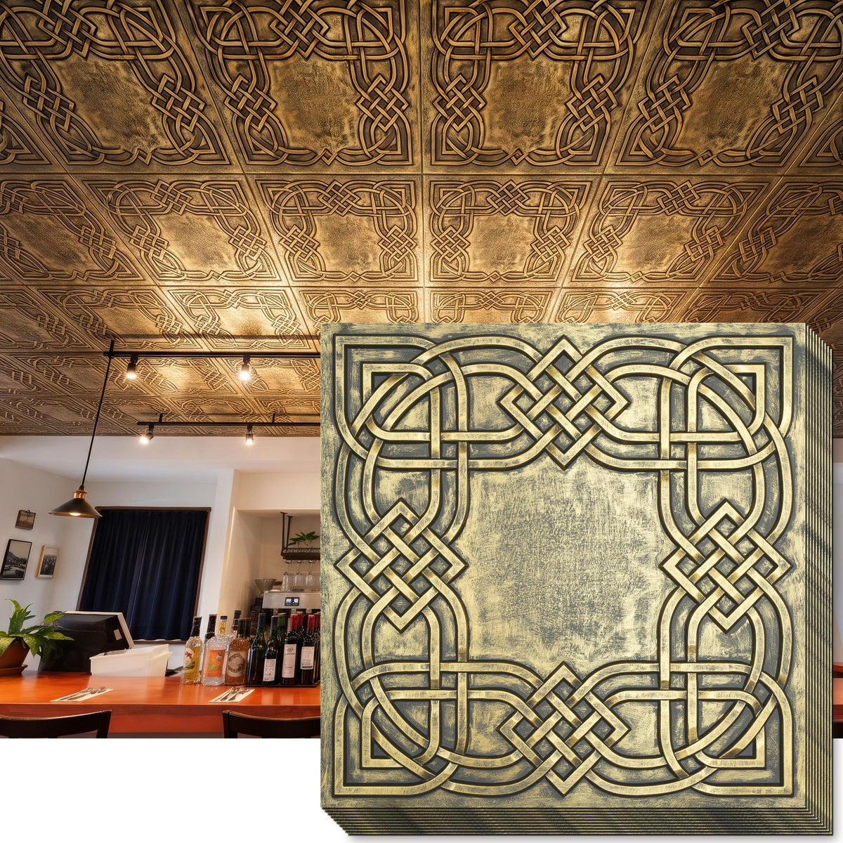 PAINTSDECOR PL61 Ancient gold ceiling tiles