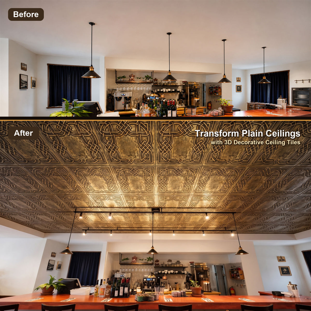 PAINTSDECOR PL61 Ancient gold ceiling tiles