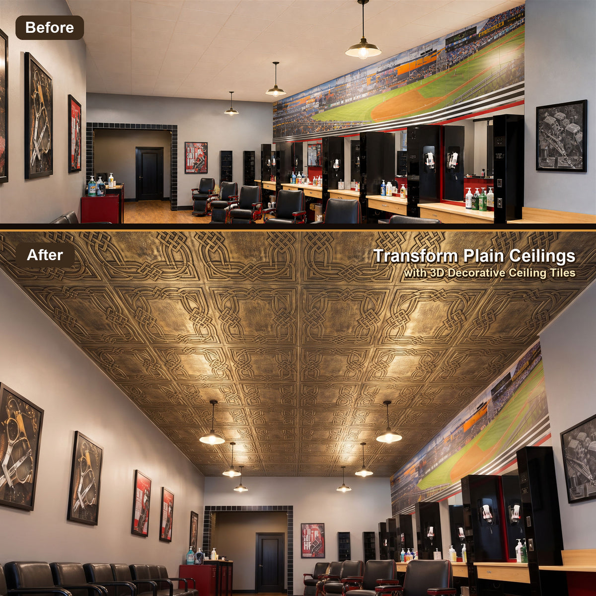 PAINTSDECOR PL61 Ancient gold ceiling tiles