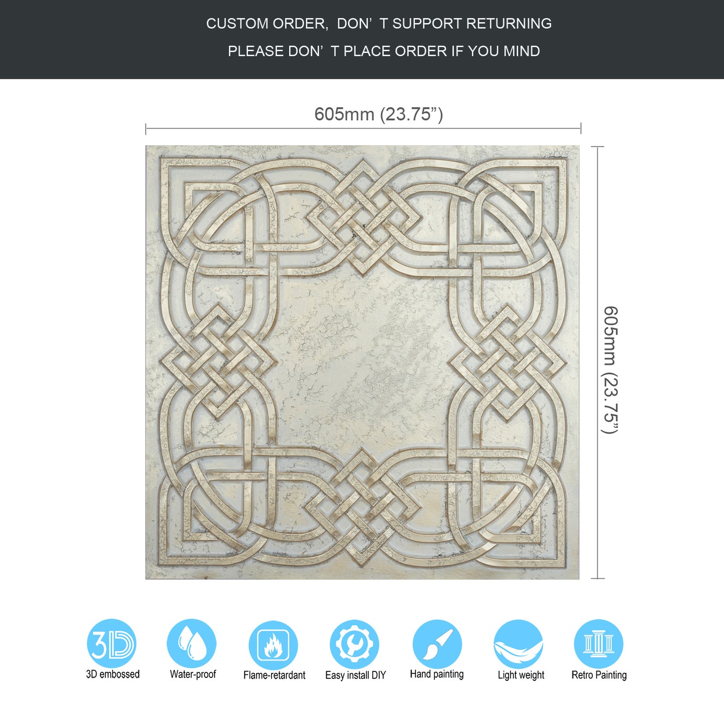 10tiles/lot Artistic Ceiling Tiles for Book Cafés, Literary Shops and Cultural Retail Spaces PL61