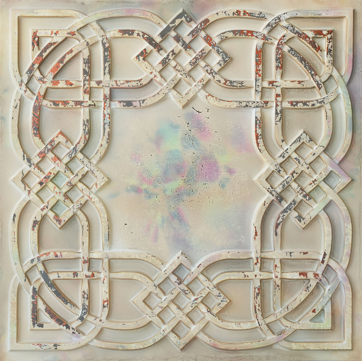 PAINTSDECOR PL61 Distress crack multicolor white ceiling tiles