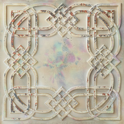 PAINTSDECOR PL61 Distress crack multicolor white ceiling tiles