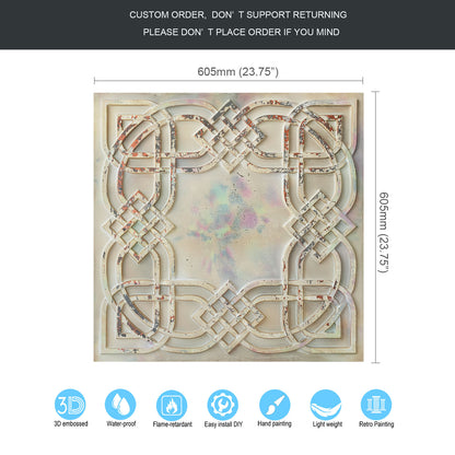 10tiles/lot Decorative Tin Ceiling Tiles for Upscale Restaurants, Coffee Shops and Boutique Hotels PL61