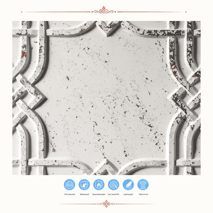 PAINTSDECOR PL61 Distress crack white black ceiling tiles