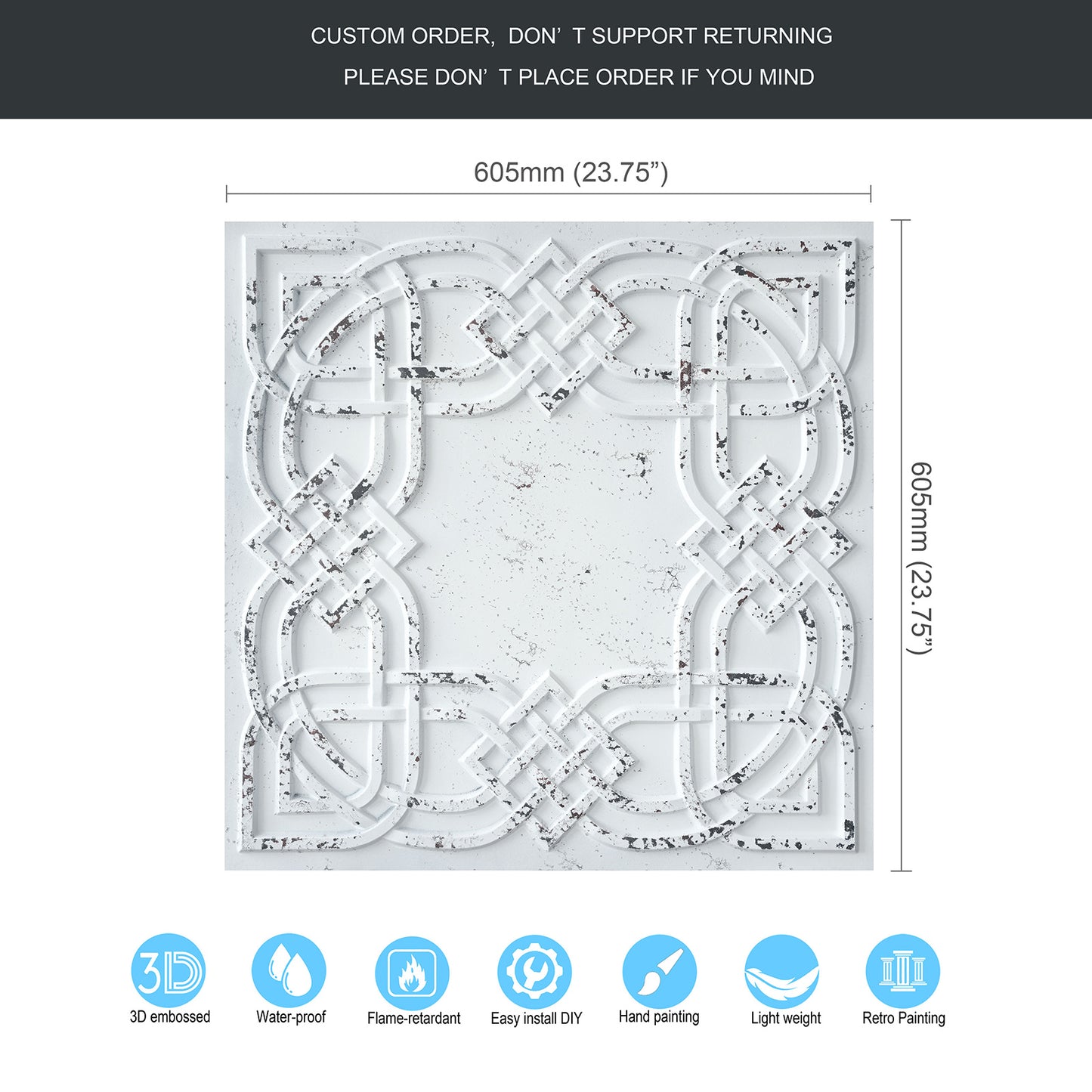 10tiles/lot Artistic Ceiling Tiles for Book Cafés, Literary Shops and Cultural Retail Spaces PL61