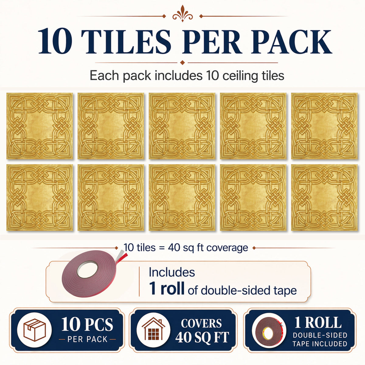 PAINTSDECOR PL61 Golden ceiling tiles