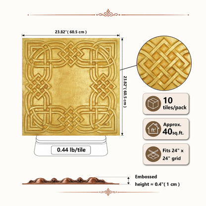 PAINTSDECOR PL61 Golden ceiling tiles