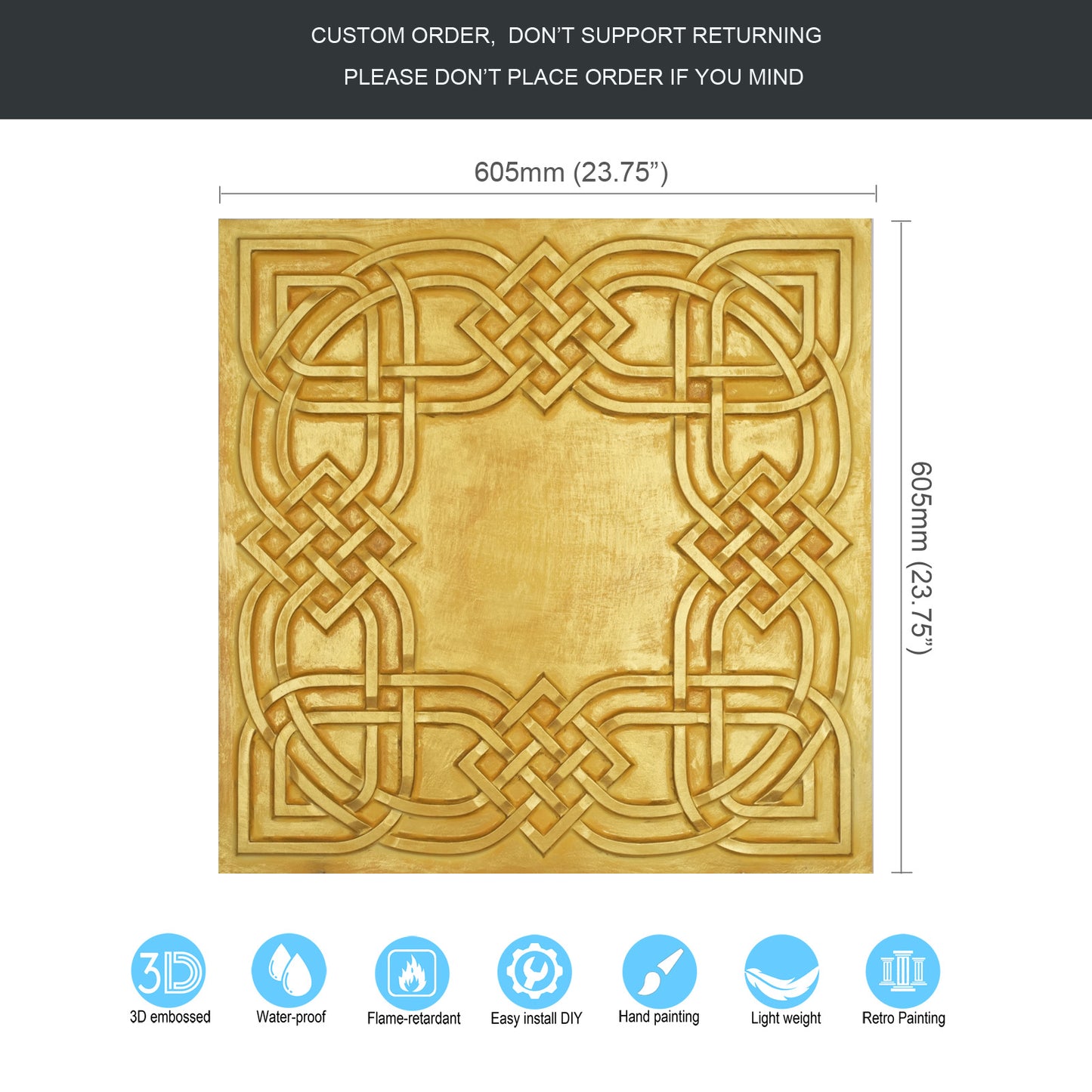 10tiles/lot  Drop-In Decorative Tin Tiles for Hotels, Villas and Modern Office Buildings PL61