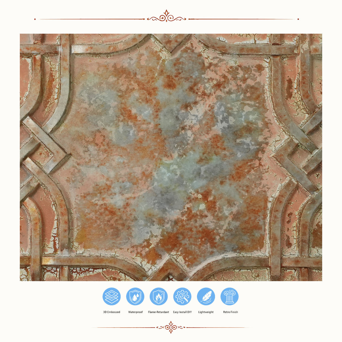 PAINTSDECOR PL61 Palazzo Clay ceiling tiles