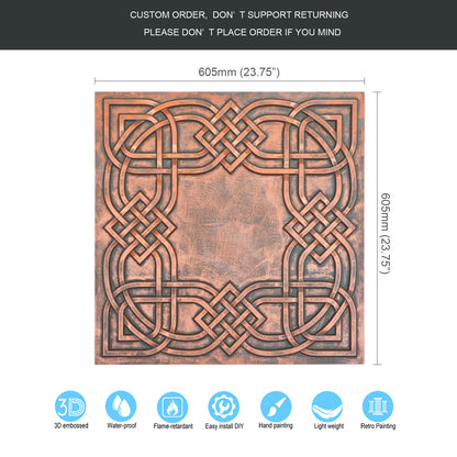 10tiles/lot  Drop-In Decorative Tin Tiles for Hotels, Villas and Modern Office Buildings PL61