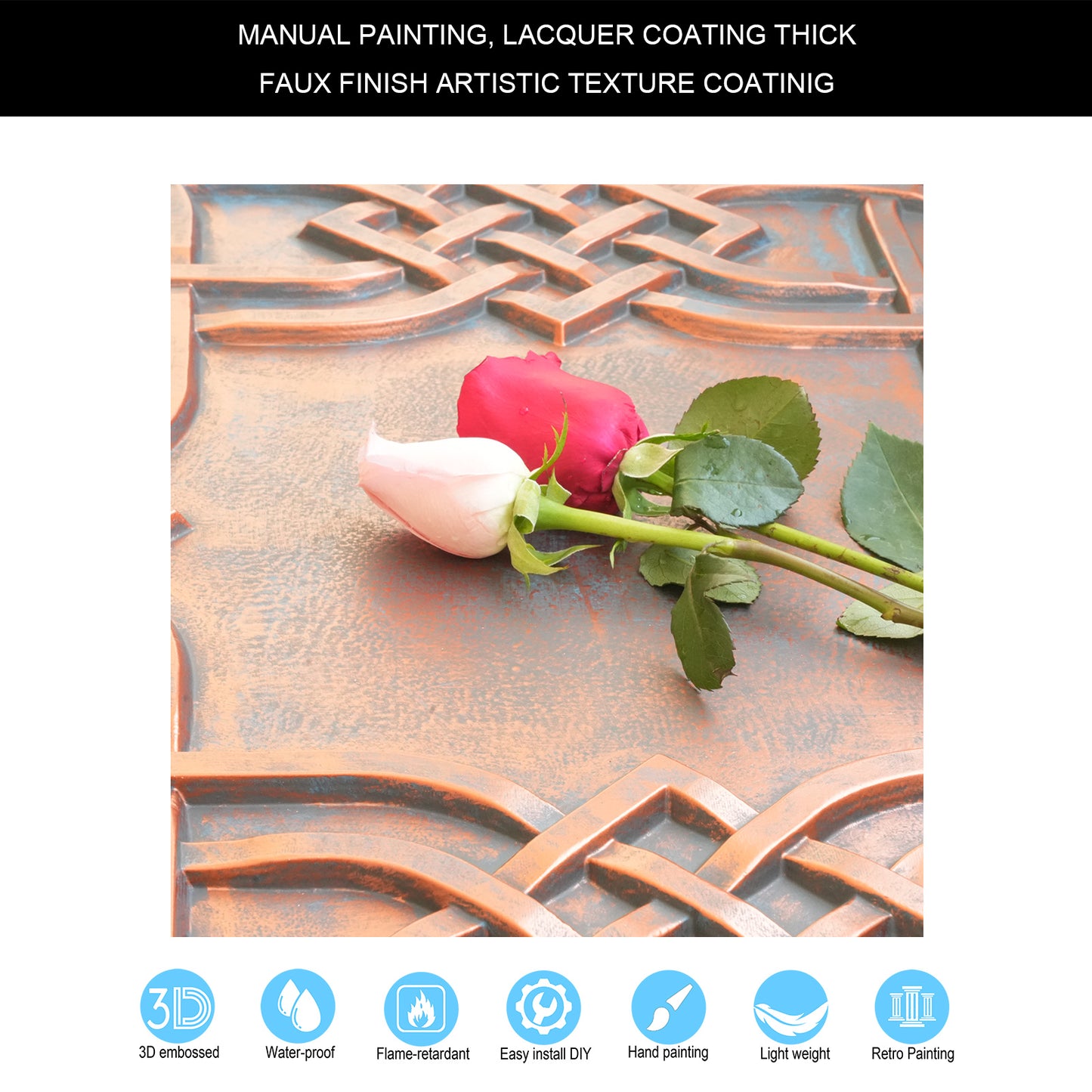 10tiles/lot  Drop-In Decorative Tin Tiles for Hotels, Villas and Modern Office Buildings PL61