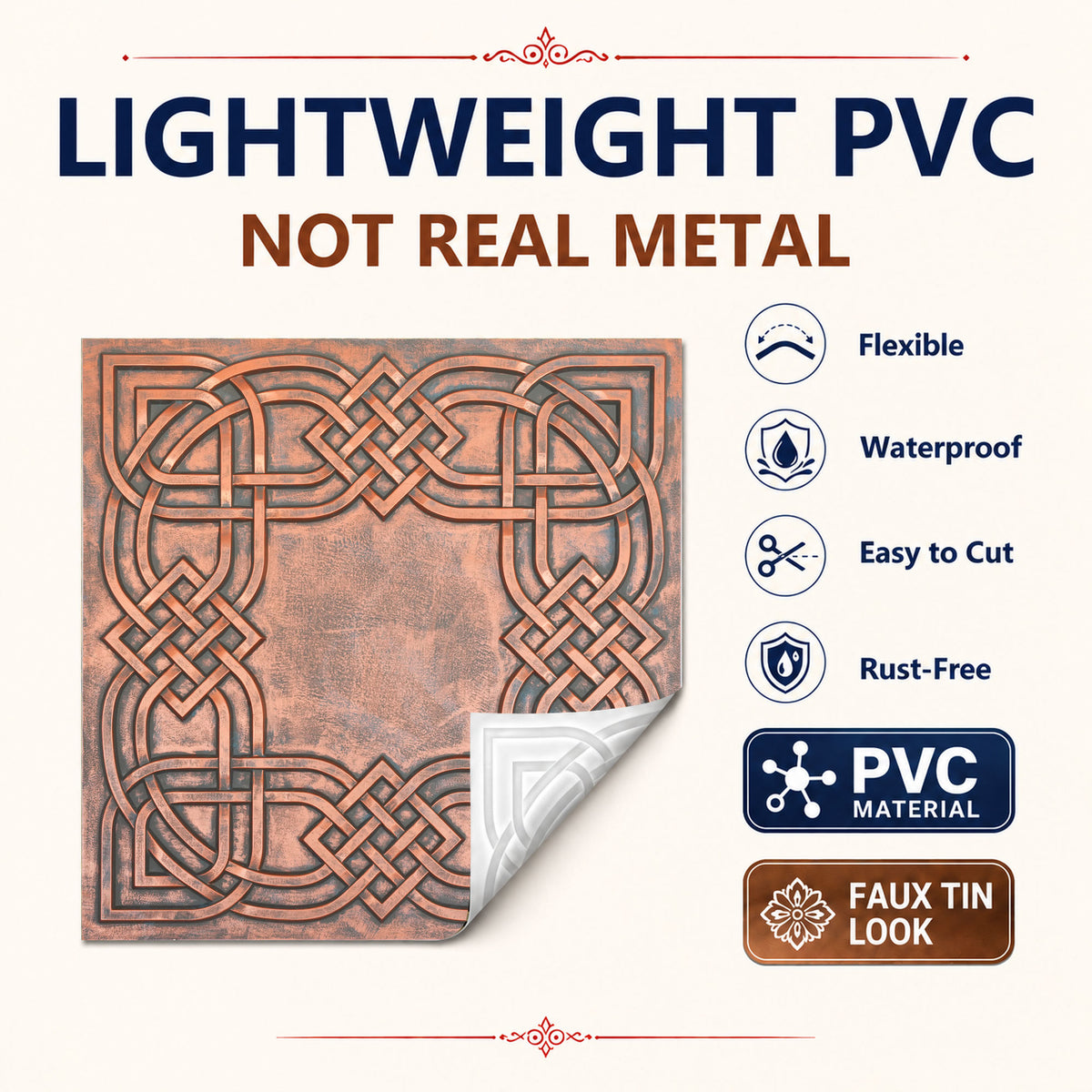 PAINTSDECOR PL61 Rustic copper ceiling tiles