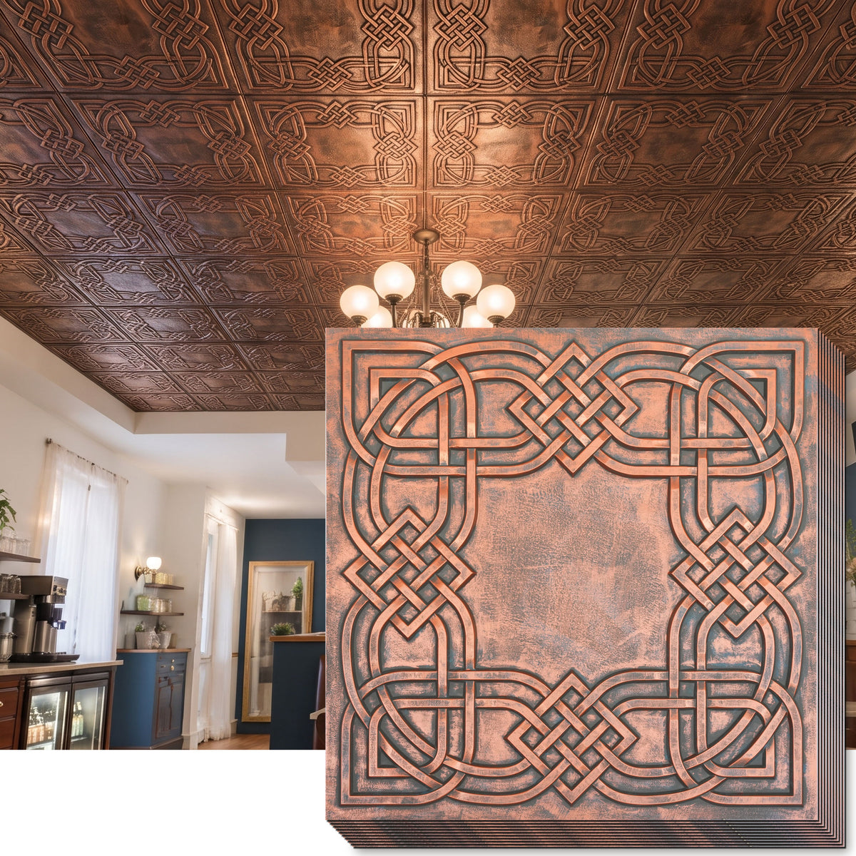 PAINTSDECOR PL61 Rustic copper ceiling tiles
