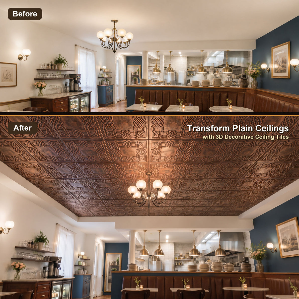 PAINTSDECOR PL61 Rustic copper ceiling tiles