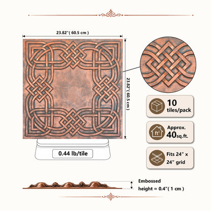 PAINTSDECOR PL61 Rustic copper ceiling tiles