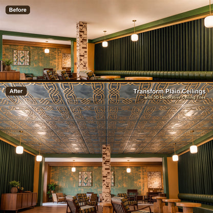 PAINTSDECOR PL61 Smoked gold ceiling tiles