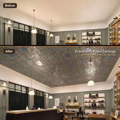 PAINTSDECOR PL61 Smoked gold ceiling tiles