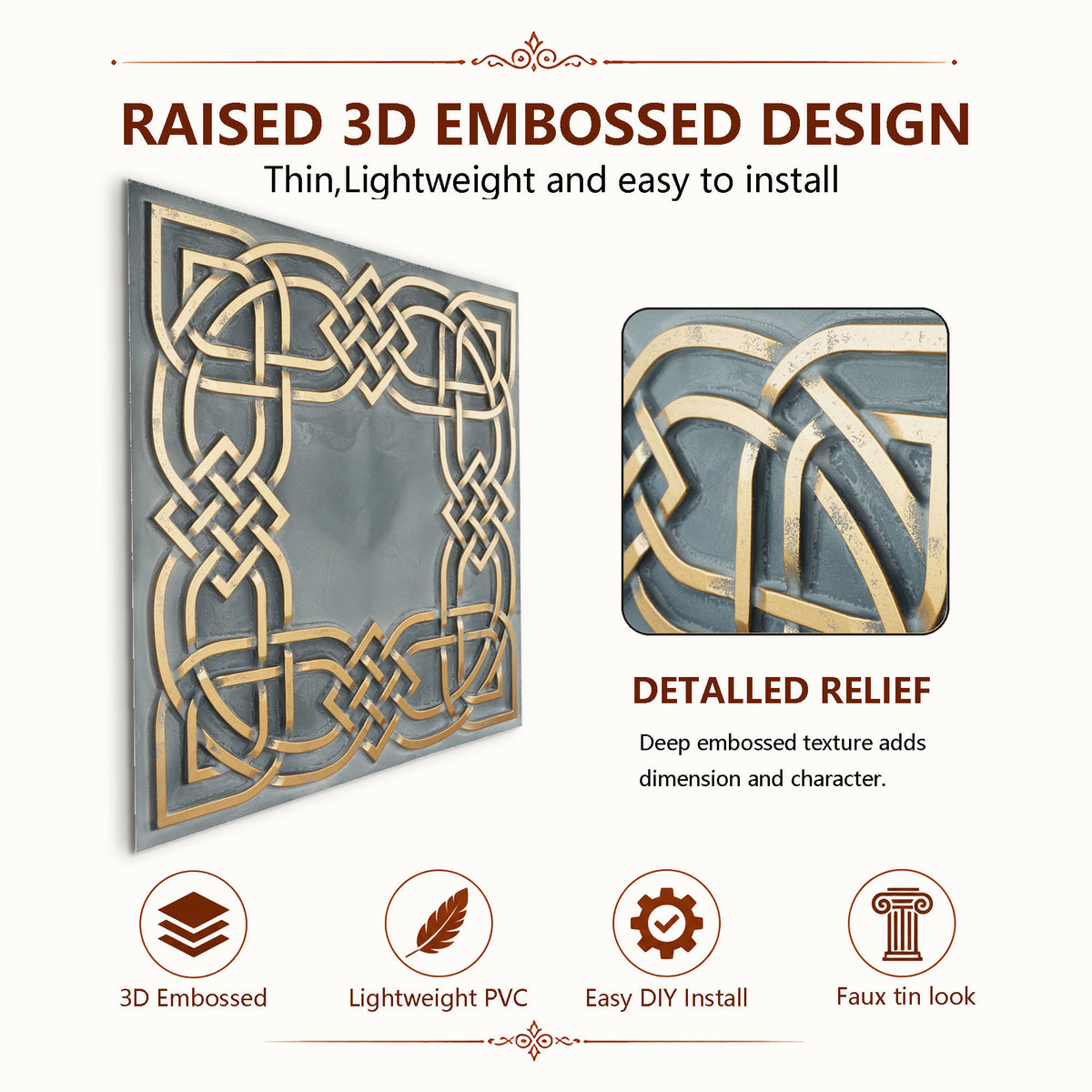 PAINTSDECOR PL61 Smoked gold ceiling tiles