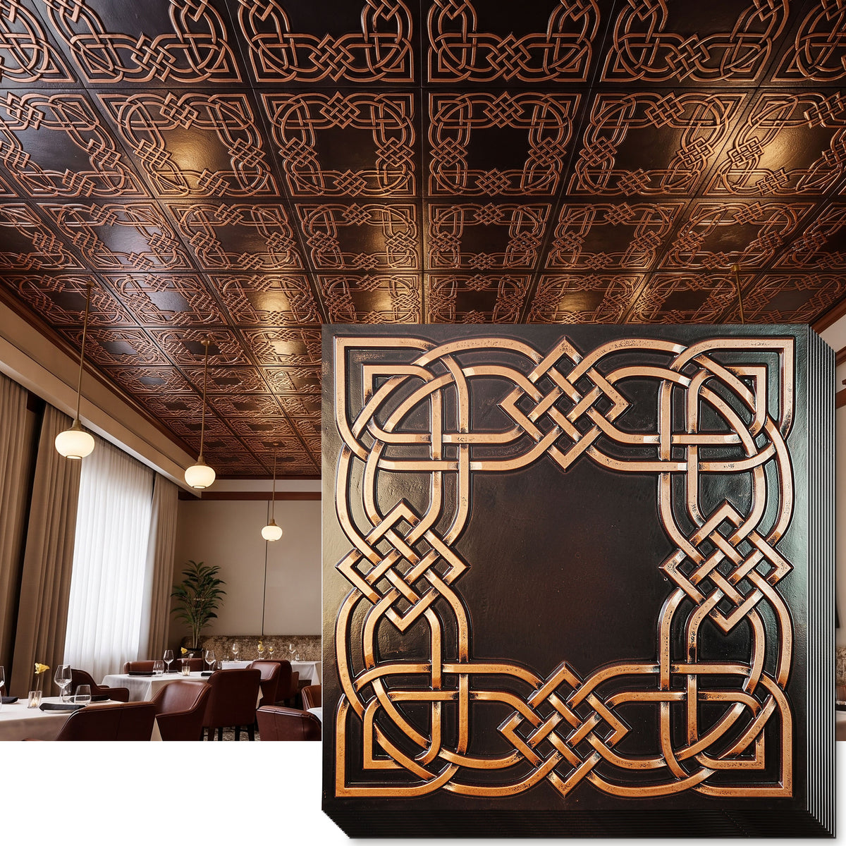 PAINTSDECOR PL61 Traditional copper ceiling tiles