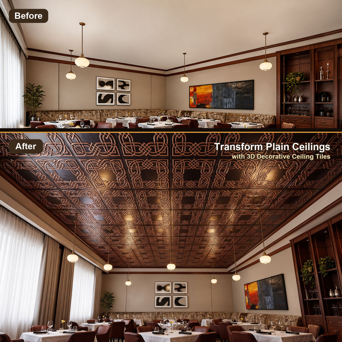 PAINTSDECOR PL61 Traditional copper ceiling tiles