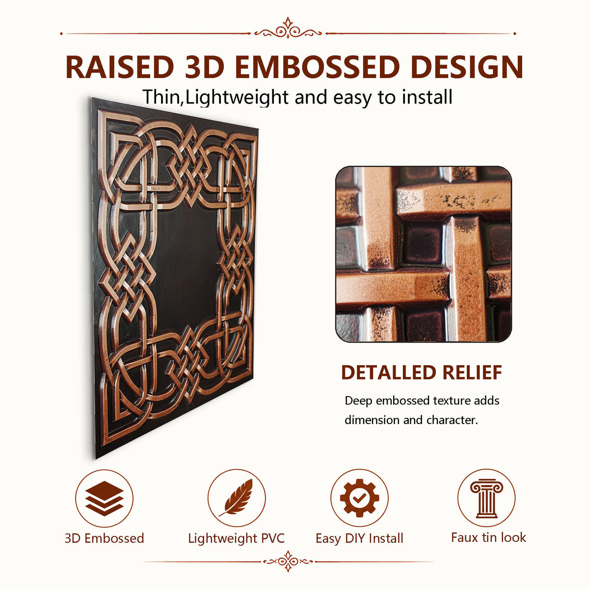 PAINTSDECOR PL61 Traditional copper ceiling tiles