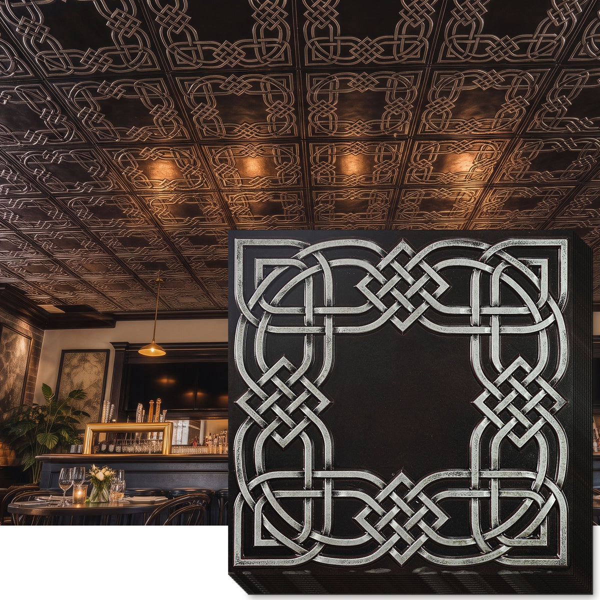 PAINTSDECOR PL61 Traditional silver ceiling tiles