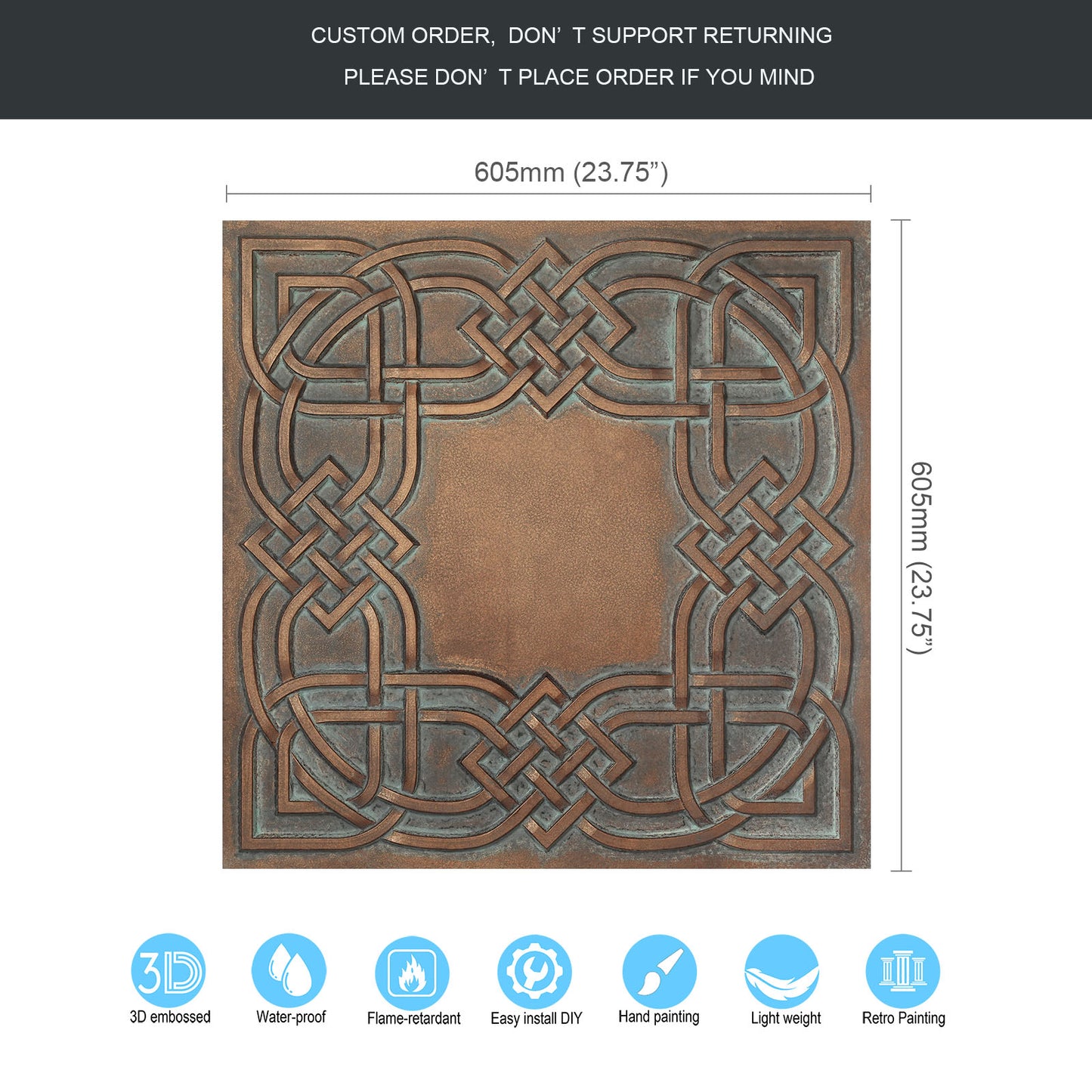 10tiles/lot Decorative Ceiling Tiles for Luxury Hotels, Villas, Salons and High-End Interiors PL61