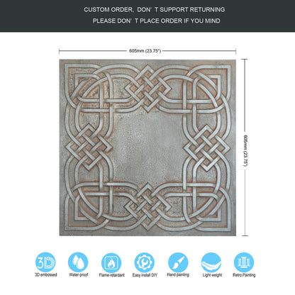 10tiles/lot Decorative Tin Ceiling Tiles for Upscale Restaurants, Coffee Shops and Boutique Hotels PL61