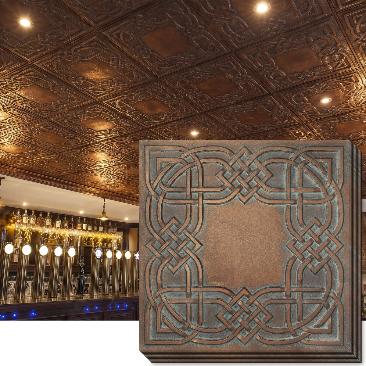 PAINTSDECOR PL61 Weathered copper ceiling tiles