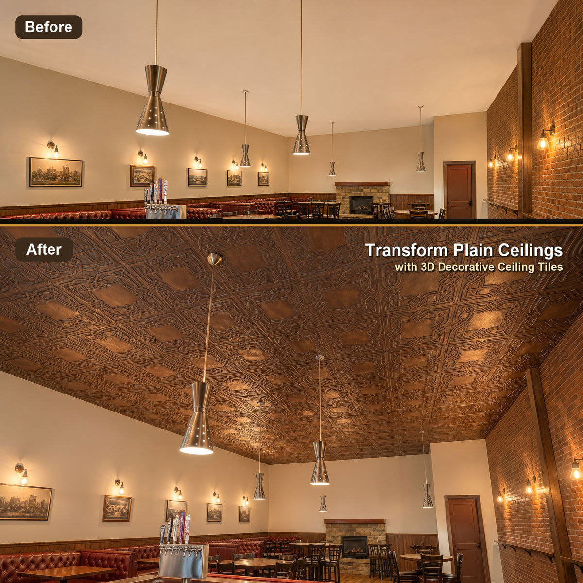 PAINTSDECOR PL61 Weathered copper ceiling tiles