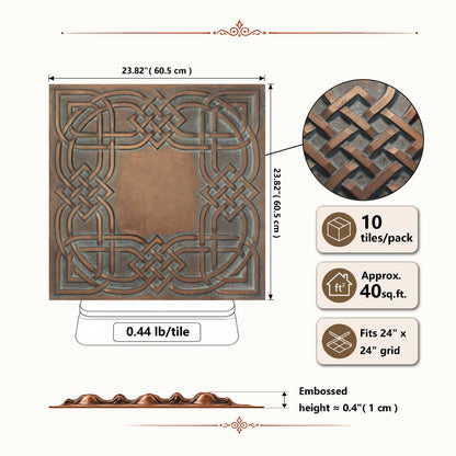 PAINTSDECOR PL61 Weathered copper ceiling tiles