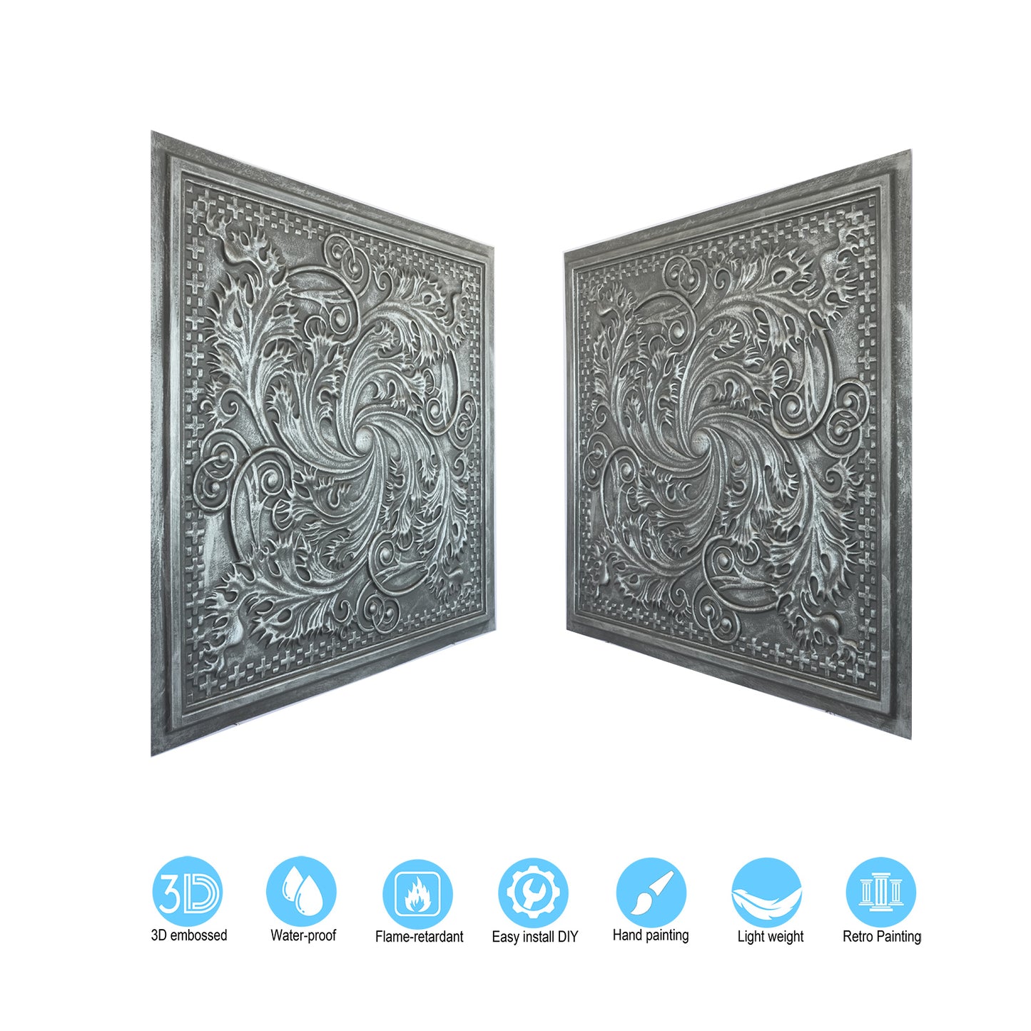 10tiles/lot Embossing Ceiling Tiles for Boutique Restaurants, Premium Lounges and Luxury Hotels PL62