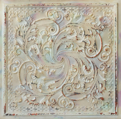 10tiles/lot Distressed Faux Tin Ceiling Tiles for Industrial Cafés, Craft Workshops and Retro Interiors PL62