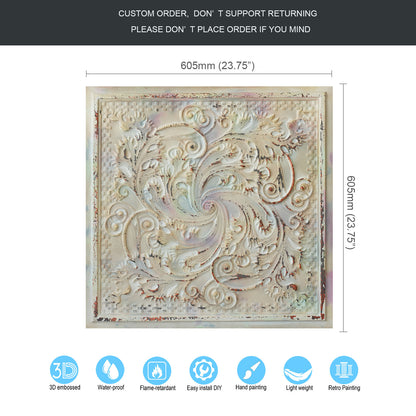 10tiles/lot Distressed Faux Tin Ceiling Tiles for Industrial Cafés, Craft Workshops and Retro Interiors PL62