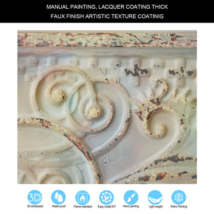 10tiles/lot Distressed Faux Tin Ceiling Tiles for Industrial Cafés, Craft Workshops and Retro Interiors PL62