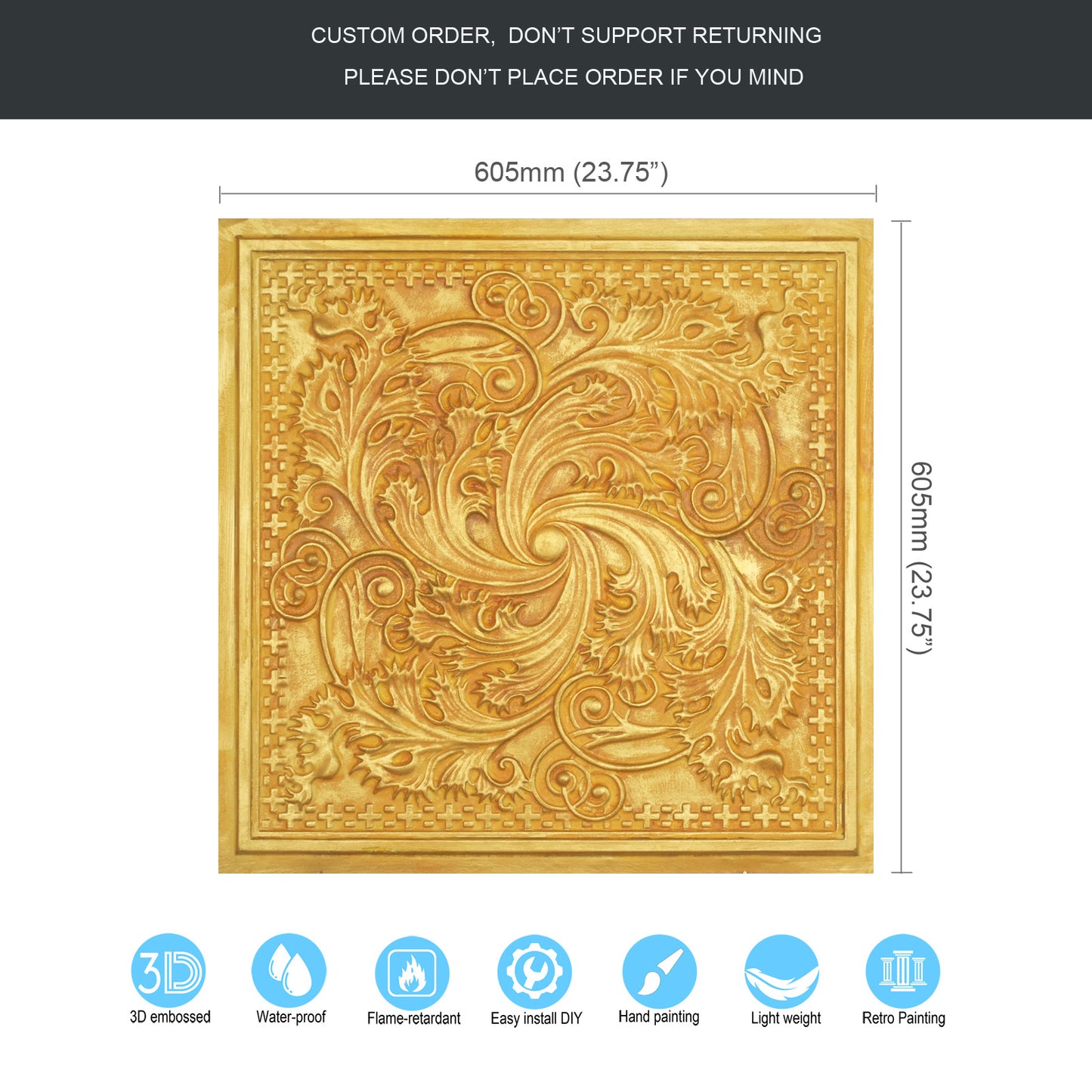 10tiles/lot Tin Ceiling Tiles for Book Cafés, Literary Stores and Creative Cultural Spaces PL62