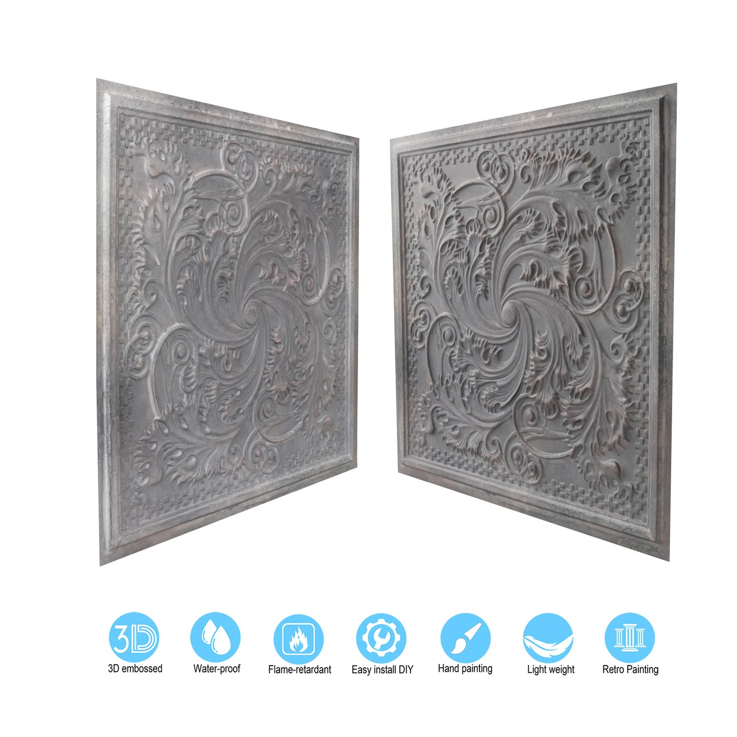 10tiles/lot Embossing Ceiling Tiles for Boutique Restaurants, Premium Lounges and Luxury Hotels PL62