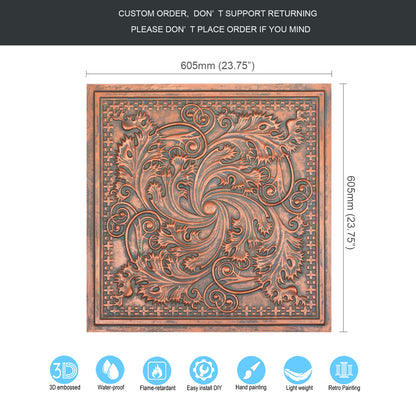 10tiles/lot Tin Ceiling Tiles for Book Cafés, Literary Stores and Creative Cultural Spaces PL62