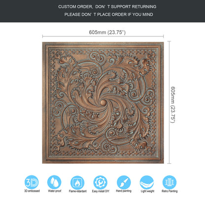 10tiles/lot Tin Ceiling Tiles for Book Cafés, Literary Stores and Creative Cultural Spaces PL62