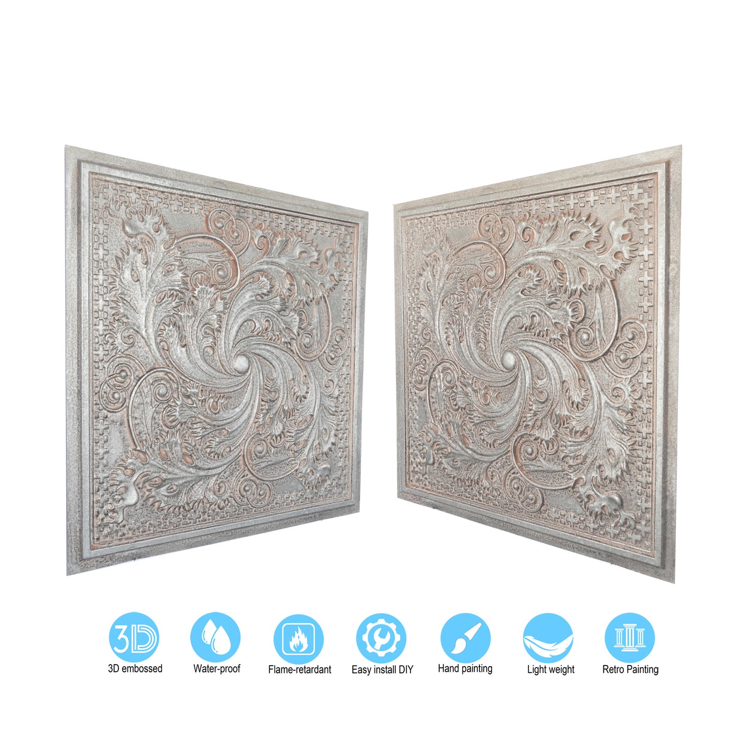 10tiles/lot Embossing Ceiling Tiles for Boutique Restaurants, Premium Lounges and Luxury Hotels PL62