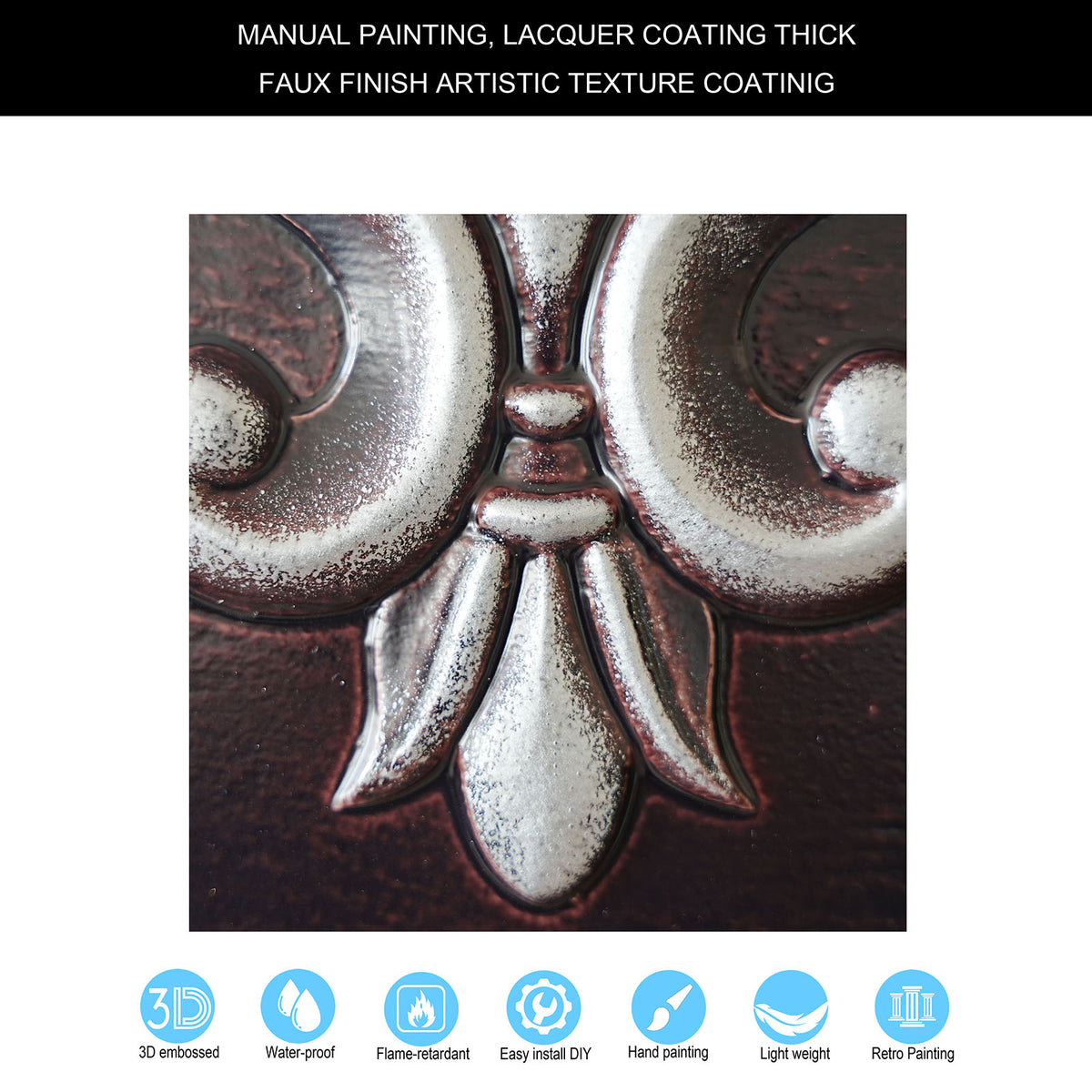 PAINTSDECOR PL31 Traditional silver ceiling tile product image