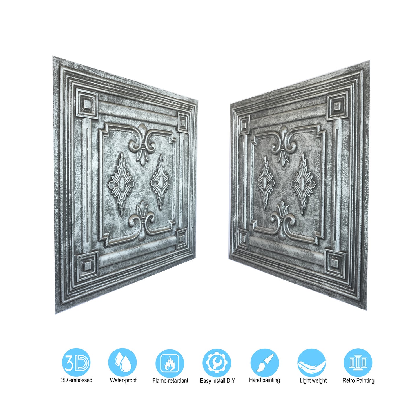 10tiles/lot Faux Tin Textured Tiles for Creative Restaurants, Coffee Shops and Unique Bars PL63