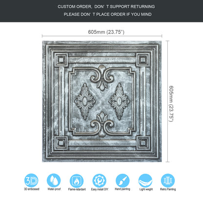 10tiles/lot Faux Tin Textured Tiles for Creative Restaurants, Coffee Shops and Unique Bars PL63