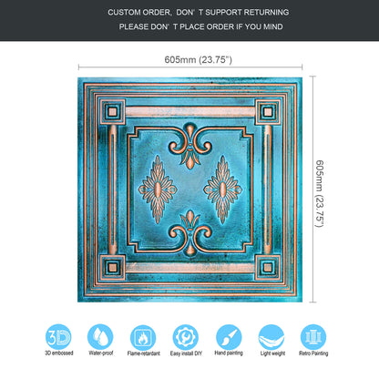 10tiles/lot Drop-In Decorative Tin Tiles for Hotels, Villas and Modern Office Buildings PL63