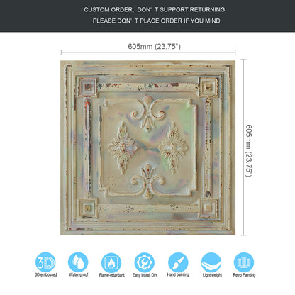 10tiles/lot Vintage Ceiling Panels for Book Bars, Art Cafés and Boutique Retail Shops PL63
