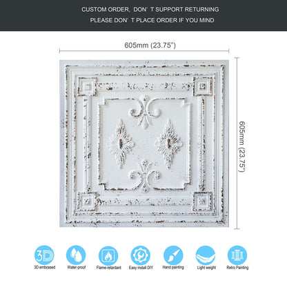 10tiles/lot Vintage Ceiling Panels for Book Bars, Art Cafés and Boutique Retail Shops PL63