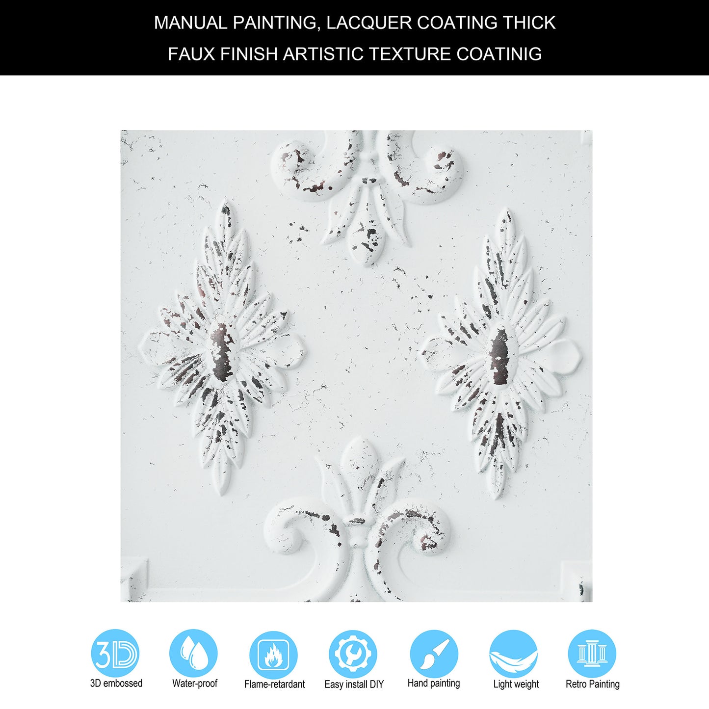 10tiles/lot Vintage Ceiling Panels for Book Bars, Art Cafés and Boutique Retail Shops PL63